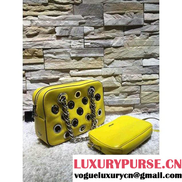 Prada 1BB017 Top Handle Bag Yellow 2016 (2A193-6011501 )
