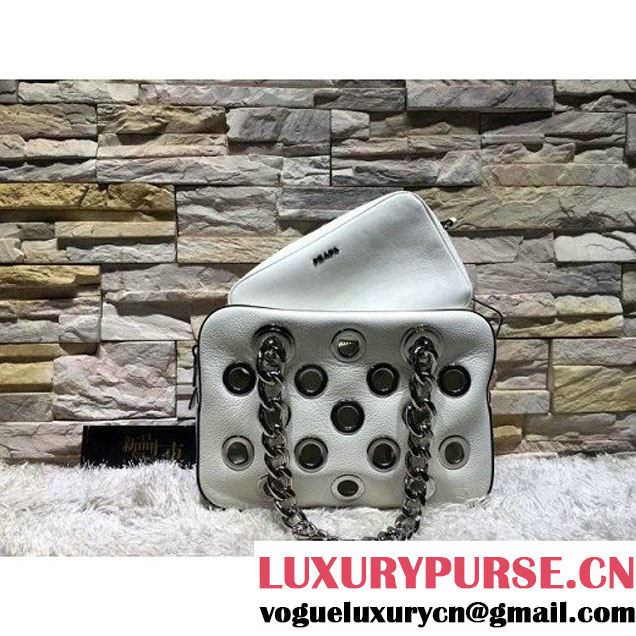 Prada 1BB017 Top Handle Bag White 2016 (2A193-6011503 )