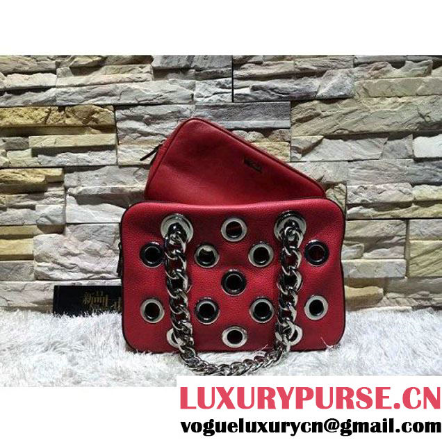 Prada 1BB017 Top Handle Bag Red 2016 (2A193-6011504 )