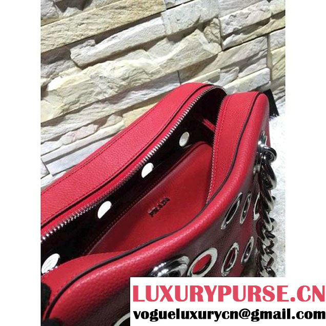 Prada 1BB017 Top Handle Bag Red 2016 (2A193-6011504 )