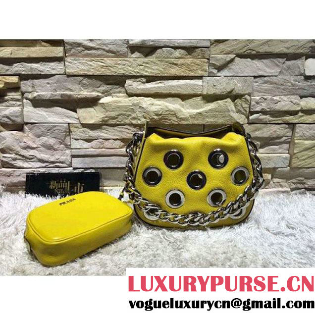 Prada 1BA027 Top Handle Bag Yellow 2016 (2A193-6011505 )