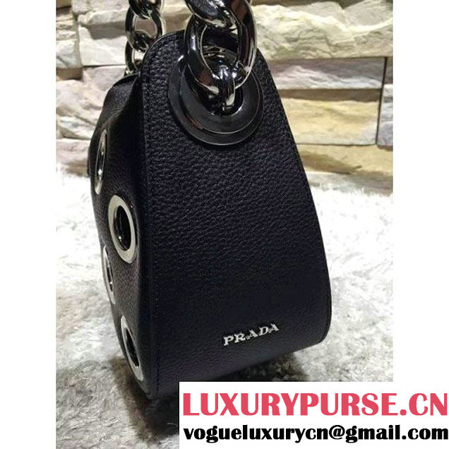 Prada 1BA027 Top Handle Bag Black 2016 (2A193-6011506 )