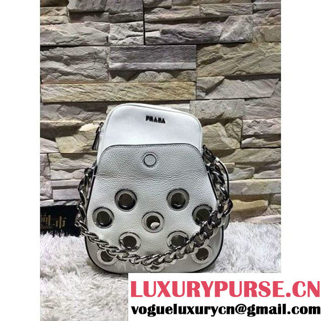 Prada 1BA027 Top Handle Bag White 2016 (2A193-6011507 )