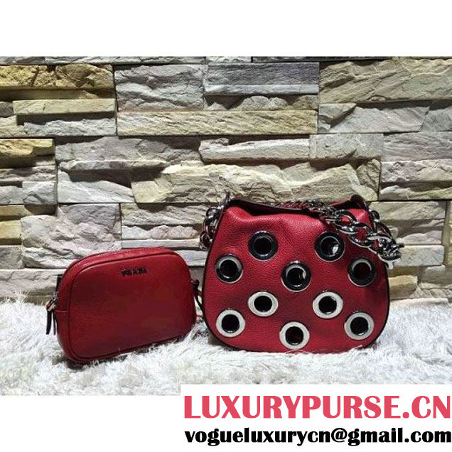 Prada 1BA027 Top Handle Bag Red 2016 (2A193-6011508 )