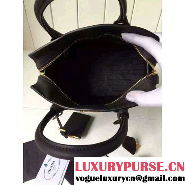 Prada Small Esplanade Saffiano and Calf Leather Bag Black 2016 (2A016-6060405 )