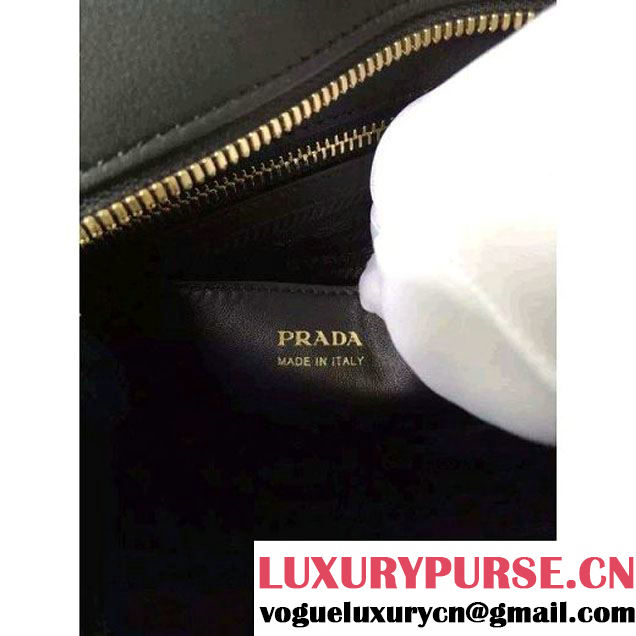 Prada Small Esplanade Saffiano and Calf Leather Bag Black 2016 (2A016-6060405 )