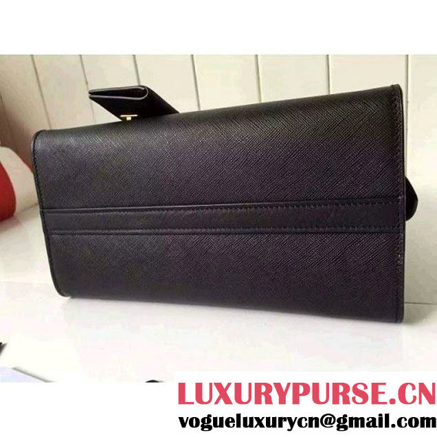 Prada Small Esplanade Saffiano and Calf Leather Bag Black 2016 (2A016-6060405 )