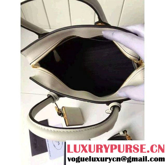 Prada Small Esplanade Saffiano and Calf Leather Bag White/Off-white 2016 (2A016-6060406 )