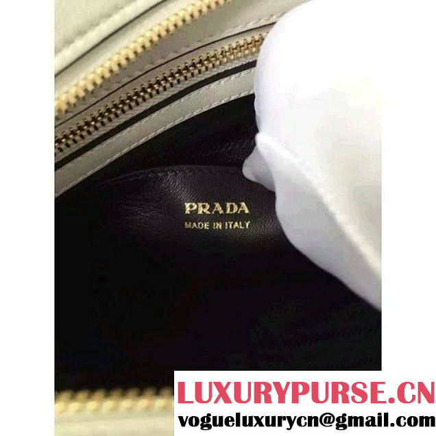 Prada Small Esplanade Saffiano and Calf Leather Bag White/Off-white 2016 (2A016-6060406 )
