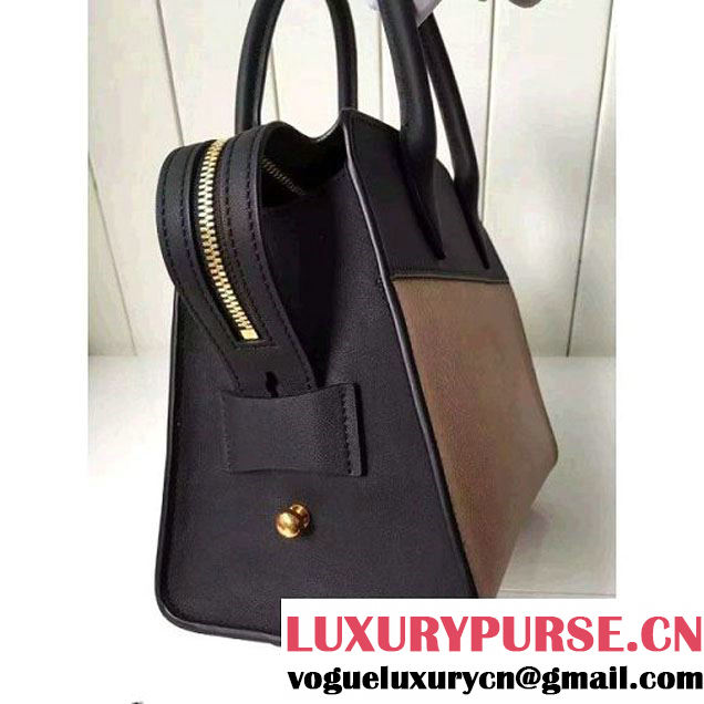 Prada Small Esplanade Saffiano and Calf Leather Bag Camel/Black 2016 (2A016-6060407 )