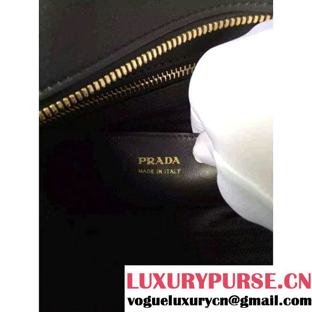 Prada Small Esplanade Saffiano and Calf Leather Bag Camel/Black 2016 (2A016-6060407 )
