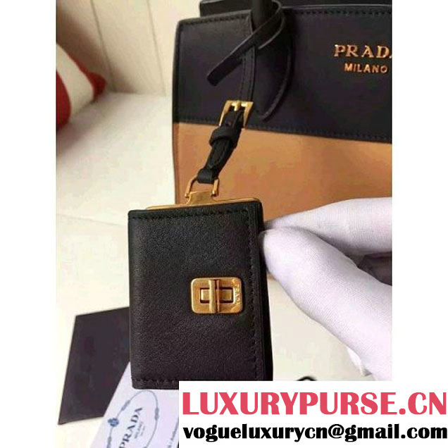 Prada Small Esplanade Saffiano and Calf Leather Bag Camel/Black 2016 (2A016-6060407 )