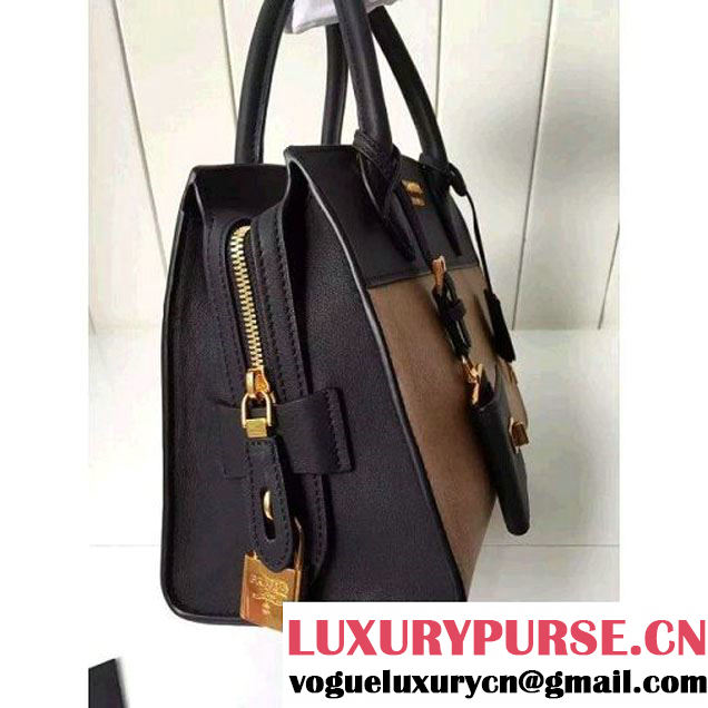 Prada Small Esplanade Saffiano and Calf Leather Bag Camel/Black 2016 (2A016-6060407 )