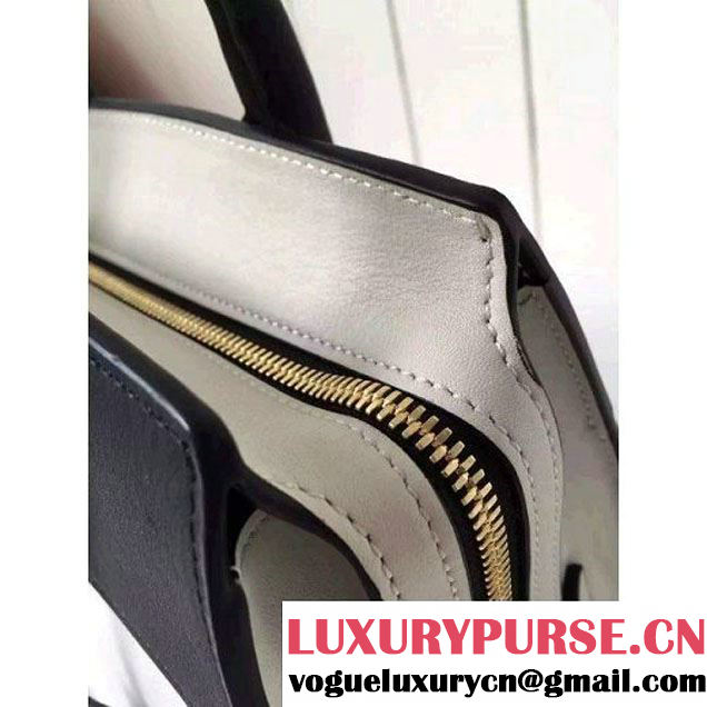 Prada Small Esplanade Saffiano and Calf Leather Bag White/Black 2016 (2A016-6060409 )