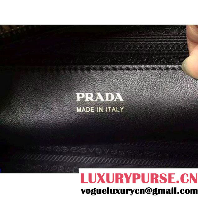 Prada 1BA046 Medium Esplanade Saffiano and Calf Leather Bag Camel/Black 2016 (2A016-6061204 )