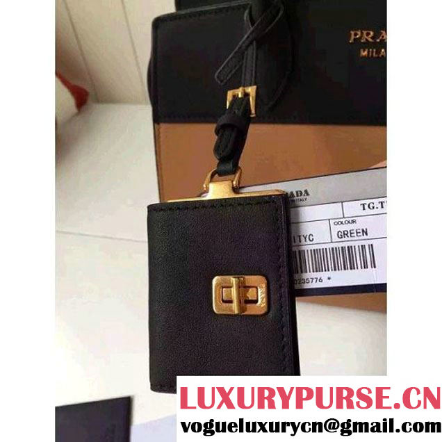 Prada 1BA046 Medium Esplanade Saffiano and Calf Leather Bag Camel/Black 2016 (2A016-6061204 )