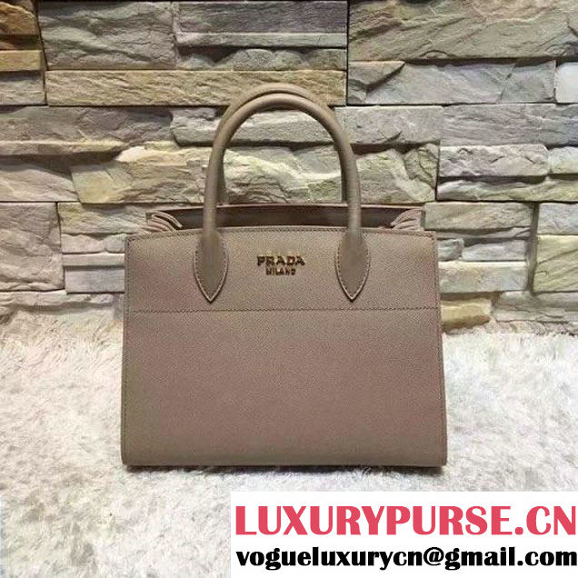 Prada Bibliotèque Calf Leather Bag 1BA050 cameo+chalk 2016 (EUR-6080217 )