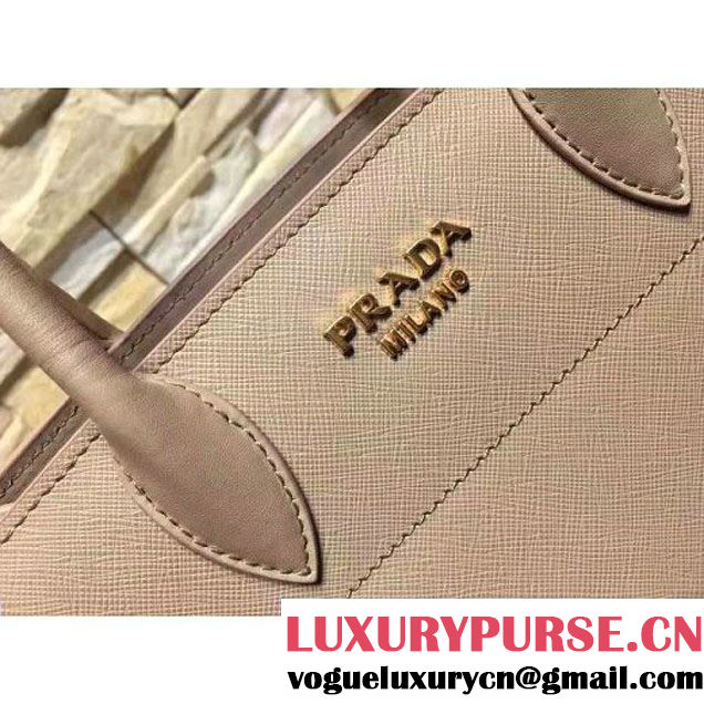Prada Bibliotèque Calf Leather Bag 1BA050 cameo+chalk 2016 (EUR-6080217 )