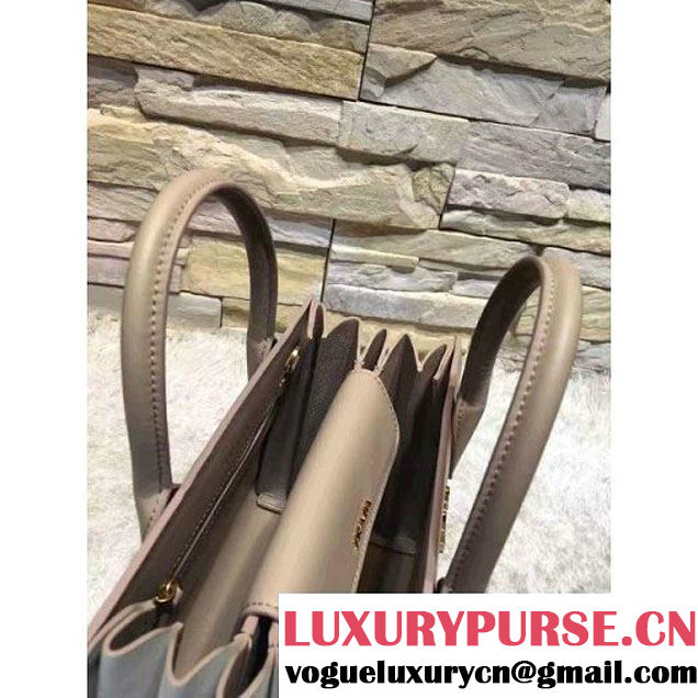 Prada Bibliotèque Calf Leather Bag 1BA050 cameo+chalk 2016 (EUR-6080217 )