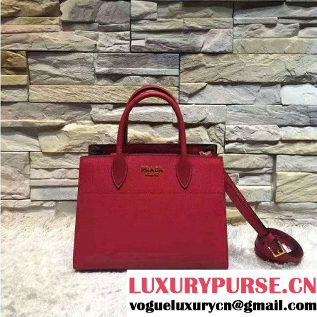 Prada Bibliotèque Calf Leather Bag 1BA050 red 2016 (EUR-6080218 )