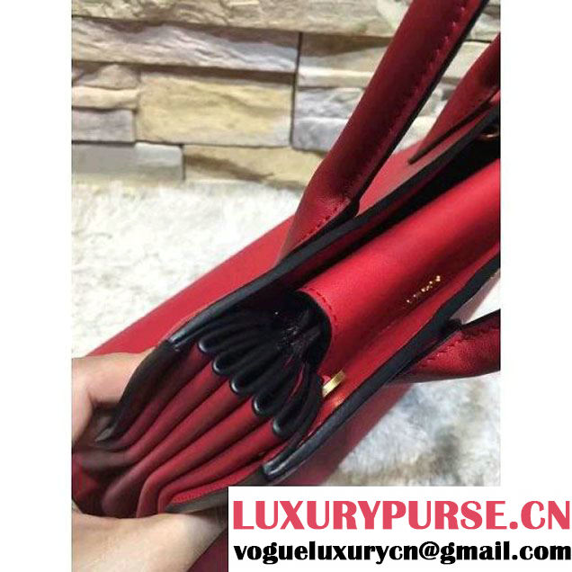 Prada Bibliotèque Calf Leather Bag 1BA050 red 2016 (EUR-6080218 )