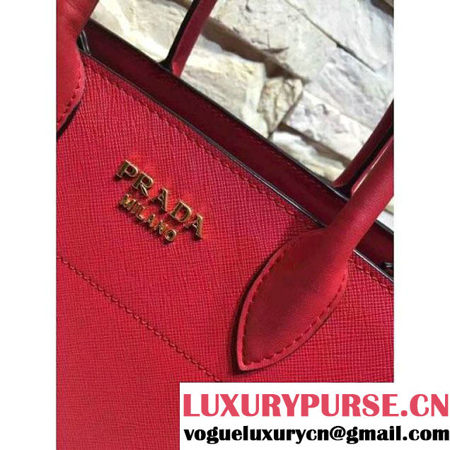 Prada Bibliotèque Calf Leather Bag 1BA050 red 2016 (EUR-6080218 )