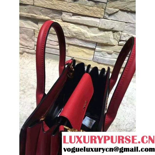 Prada Bibliotèque Calf Leather Bag 1BA050 red 2016 (EUR-6080218 )