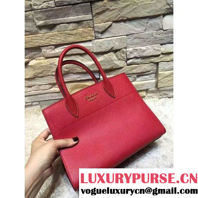 Prada Bibliotèque Calf Leather Bag 1BA050 red 2016 (EUR-6080218 )
