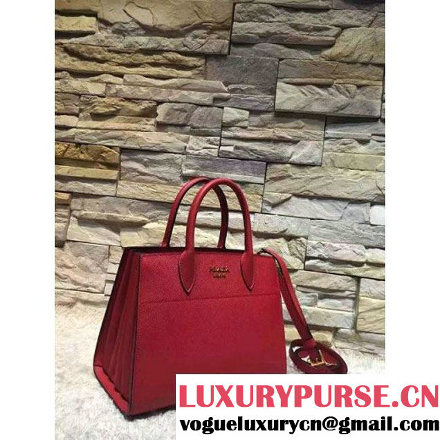 Prada Bibliotèque Calf Leather Bag 1BA050 red 2016 (EUR-6080218 )