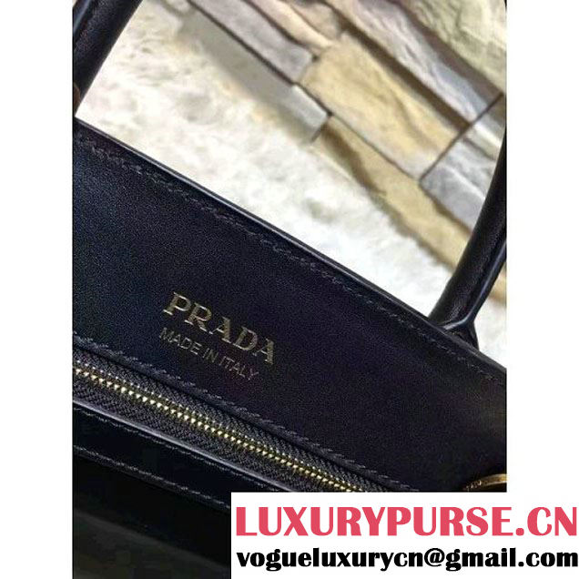 Prada Bibliotèque Calf Leather Bag 1BA050 black+red 2016 (EUR-6080219 )