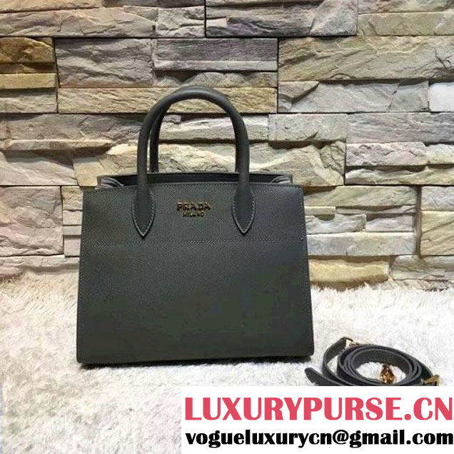 Prada Bibliotèque Calf Leather Bag 1BA050 mercury+chalk 2016 (EUR-6080221 )