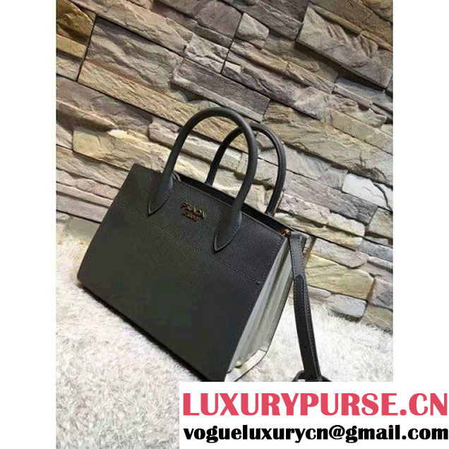 Prada Bibliotèque Calf Leather Bag 1BA050 mercury+chalk 2016 (EUR-6080221 )