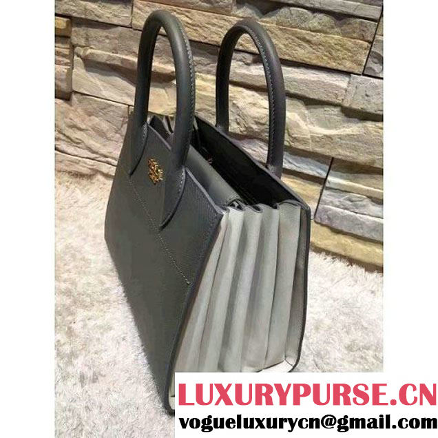 Prada Bibliotèque Calf Leather Bag 1BA050 mercury+chalk 2016 (EUR-6080221 )