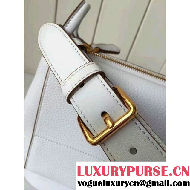 Prada 1BD052 Grained Calf Leather Top Handle Bag White 2016 (2A016-6080408 )