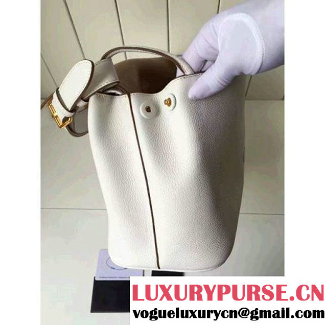 Prada 1BD052 Grained Calf Leather Top Handle Bag White 2016 (2A016-6080408 )