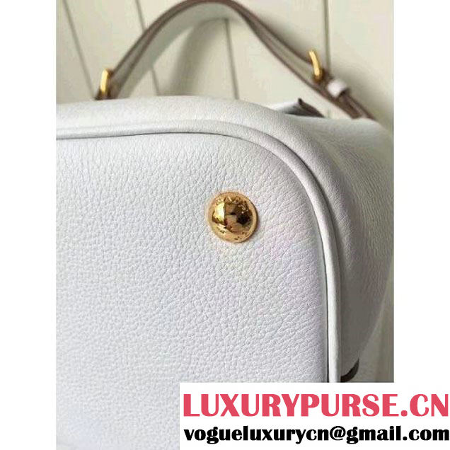 Prada 1BD052 Grained Calf Leather Top Handle Bag White 2016 (2A016-6080408 )
