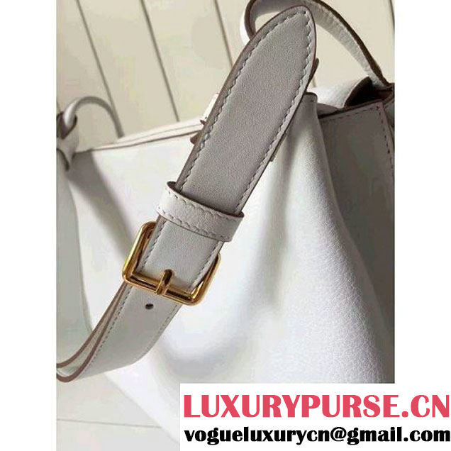 Prada 1BD052 Grained Calf Leather Top Handle Bag White 2016 (2A016-6080408 )