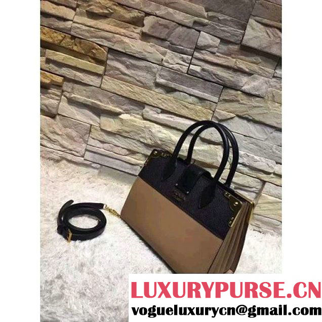 Prada Black Buckled Top Handle Tote Bag Beige/Black - Fall 2016 (OZZ-6080802 )