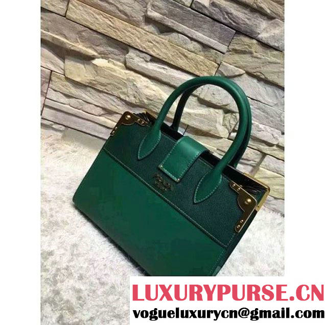 Prada Black Buckled Top Handle Tote Bag Green - Fall 2016 (OZZ-6080804 )