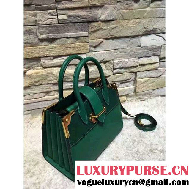 Prada Black Buckled Top Handle Tote Bag Green - Fall 2016 (OZZ-6080804 )
