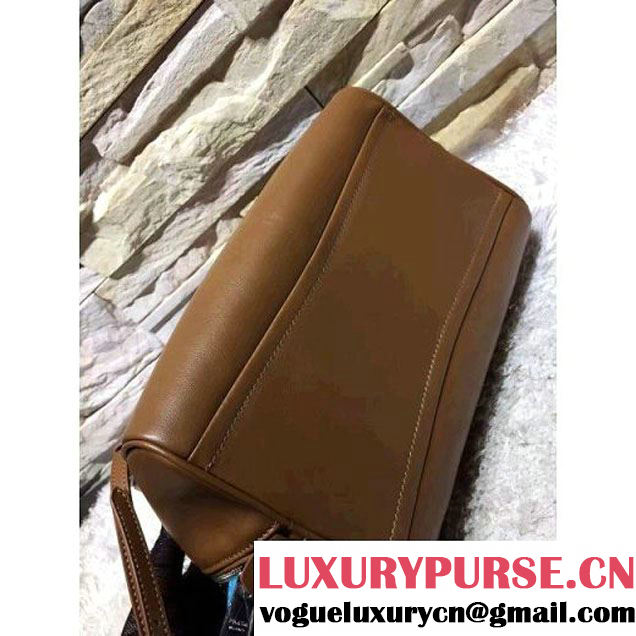 Prada 1BB010 Medium Inside Top Handle Bag Camel+Turquoise Fall 2015 (2a193-6082441 )