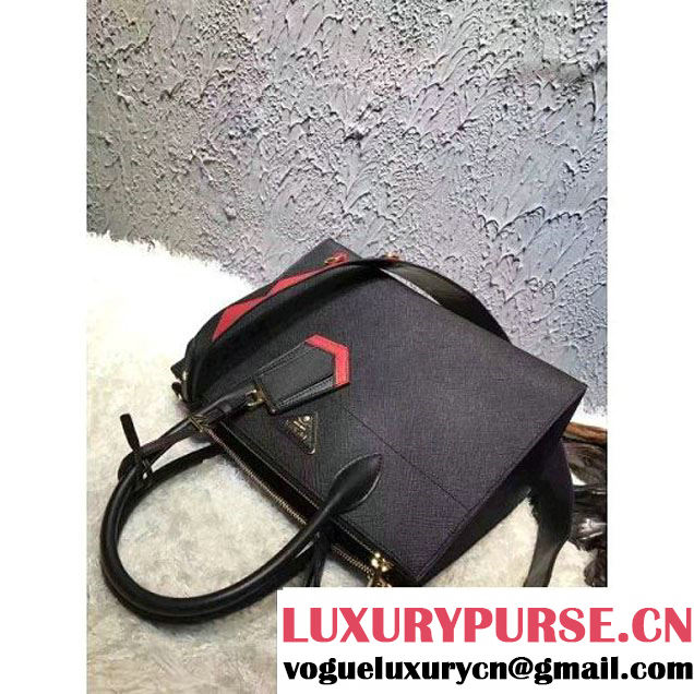 Prada Saffiano Calf Leather Paradigme Bag 1BA102 Black 2017 (OZZ-7010301 )