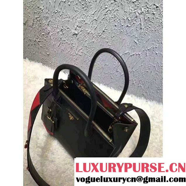 Prada Saffiano Calf Leather Paradigme Bag 1BA102 Black 2017 (OZZ-7010301 )