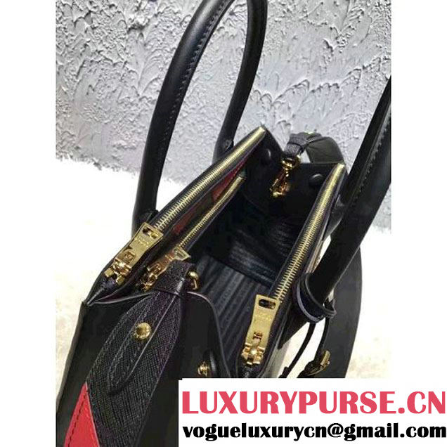 Prada Saffiano Calf Leather Paradigme Bag 1BA102 Black 2017 (OZZ-7010301 )