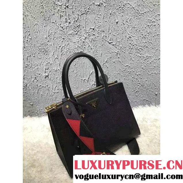Prada Saffiano Calf Leather Paradigme Bag 1BA102 Black 2017 (OZZ-7010301 )