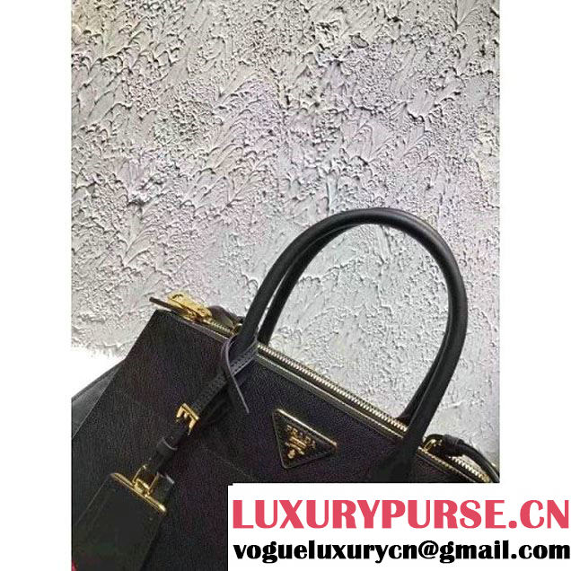 Prada Saffiano Calf Leather Paradigme Bag 1BA102 Black 2017 (OZZ-7010301 )