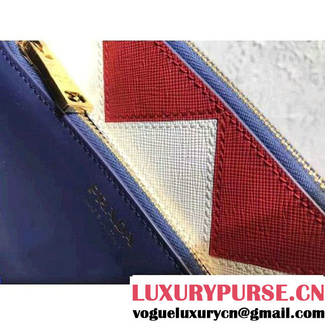 Prada Saffiano Calf Leather Paradigme Bag 1BA102 Blue 2017 (OZZ-7010302 )