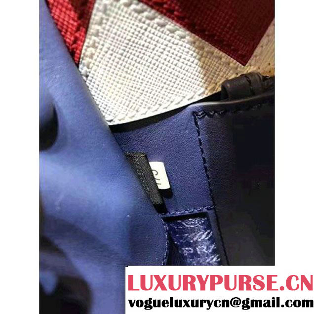 Prada Saffiano Calf Leather Paradigme Bag 1BA102 Blue 2017 (OZZ-7010302 )