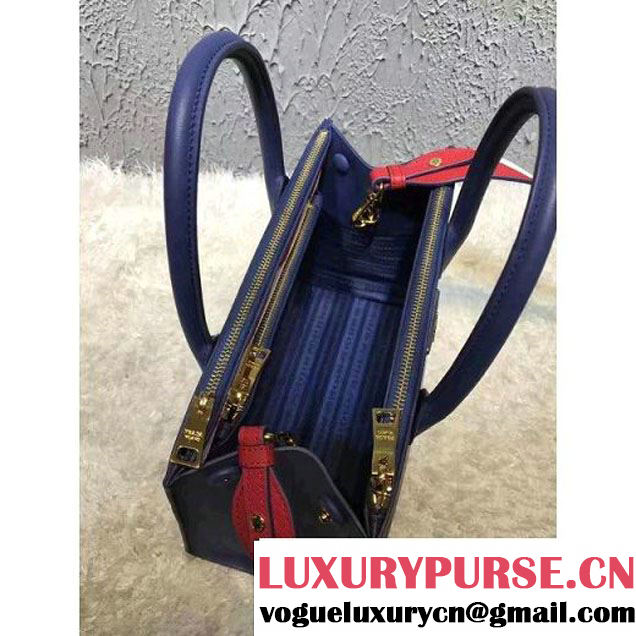 Prada Saffiano Calf Leather Paradigme Bag 1BA102 Blue 2017 (OZZ-7010302 )