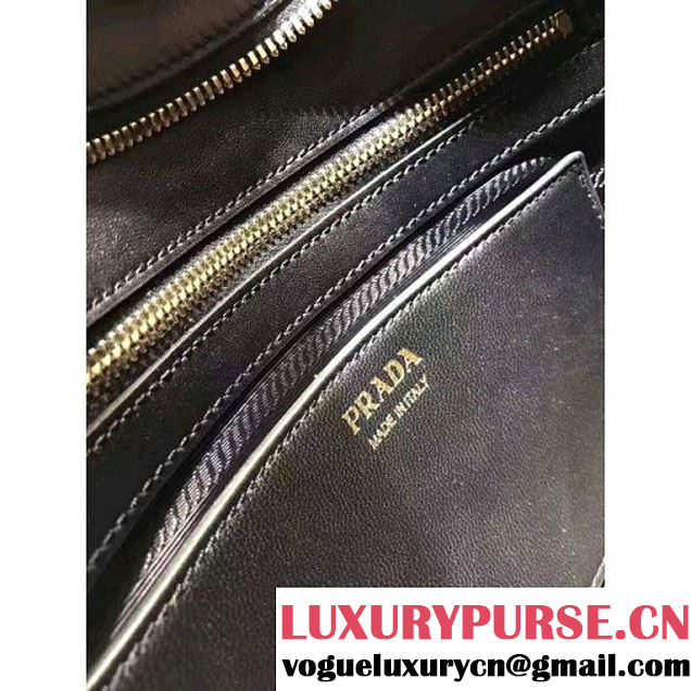 Prada Esplanade Saffiano and Calf Leather Bag With Embellishments 1BA046 Black/Red 2017 (OZZ-7040604 )